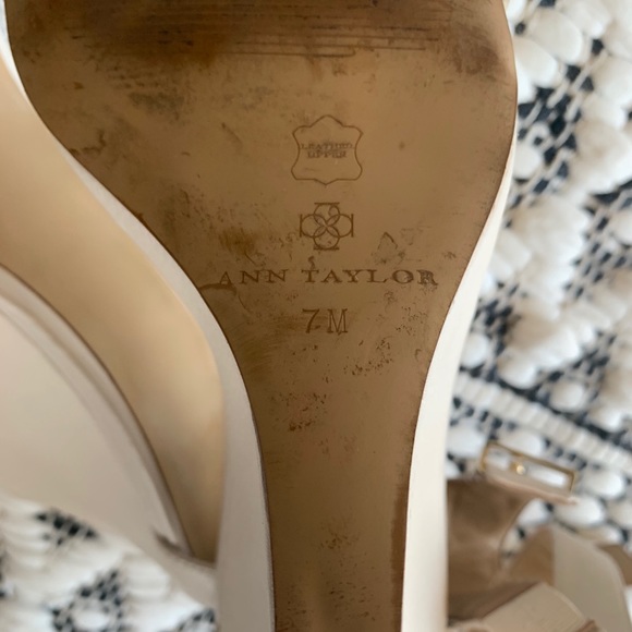 Ann Taylor White Leather Wedge Sandal - Picture 4 of 6